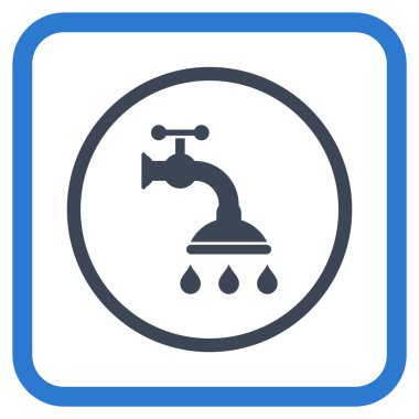 Duş musluk vektör simgesi bir çerçeve içinde