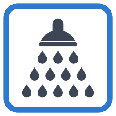 Duş vektör simgesi bir çerçeve içinde