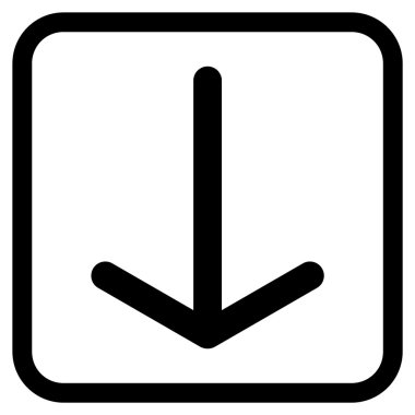 Vektör simgesi bir çerçeve içinde aşağı ok