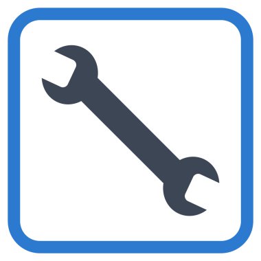 İngiliz anahtarı vektör simgesi bir çerçeve içinde