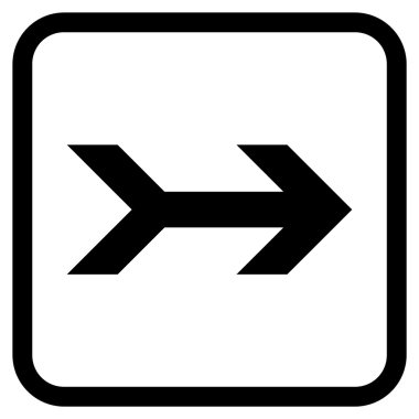 Ok sağ vektör simgesi bir çerçeve içinde