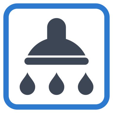 Duş vektör simgesi bir çerçeve içinde