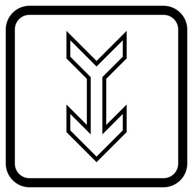 Vektör simgesi bir çerçeve içinde aşağı ok