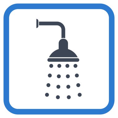 Duş vektör simgesi bir çerçeve içinde