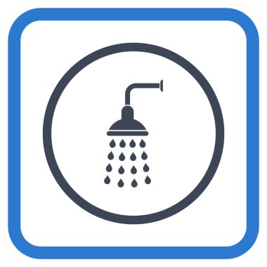 Duş vektör simgesi bir çerçeve içinde