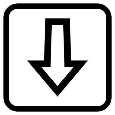 Vektör simgesi bir çerçeve içinde aşağı ok