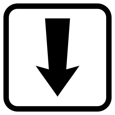 Vektör simgesi bir çerçeve içinde aşağı ok