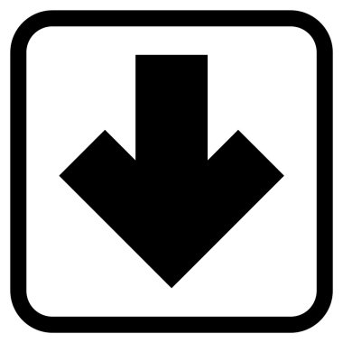 Vektör simgesi bir çerçeve içinde aşağı ok