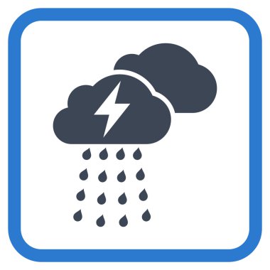 Fırtına bulutları vektör simgesi bir çerçeve içinde