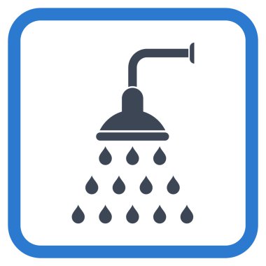 Duş vektör simgesi bir çerçeve içinde