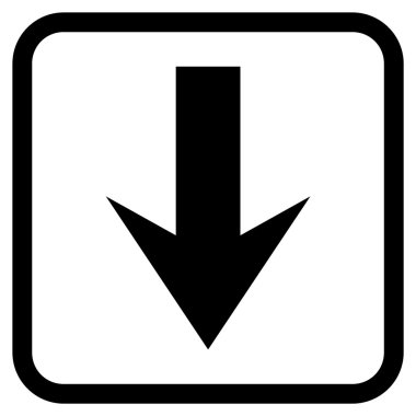 Vektör simgesi bir çerçeve içinde aşağı ok