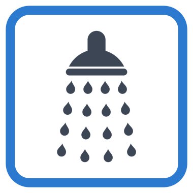 Duş vektör simgesi bir çerçeve içinde