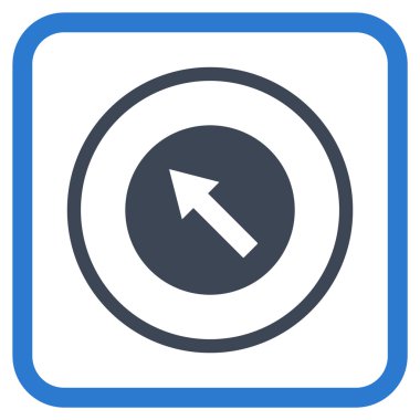 Yukarı Sağdan sola yuvarlak ok vektör simgesi bir çerçeve içinde