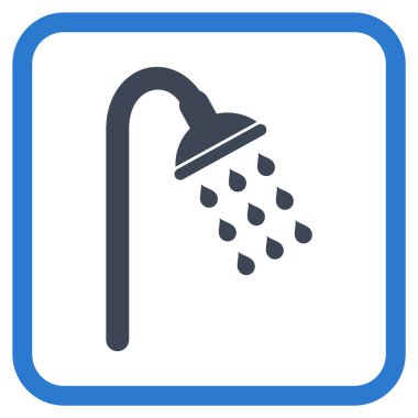 Duş vektör simgesi bir çerçeve içinde