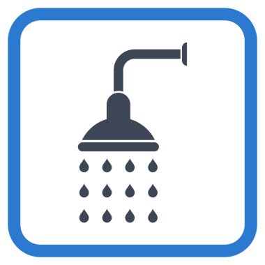 Duş vektör simgesi bir çerçeve içinde