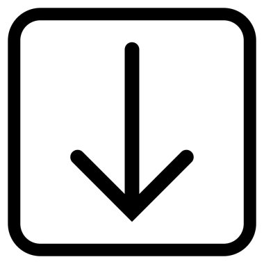 Vektör simgesi bir çerçeve içinde aşağı ok