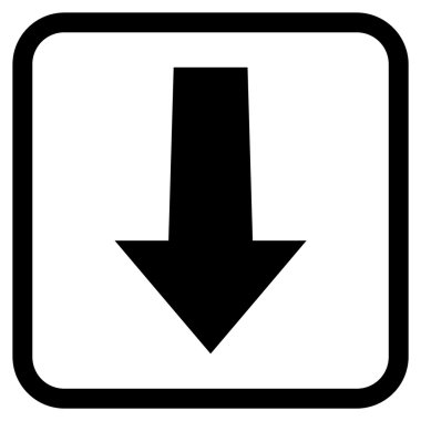 Vektör simgesi bir çerçeve içinde aşağı ok