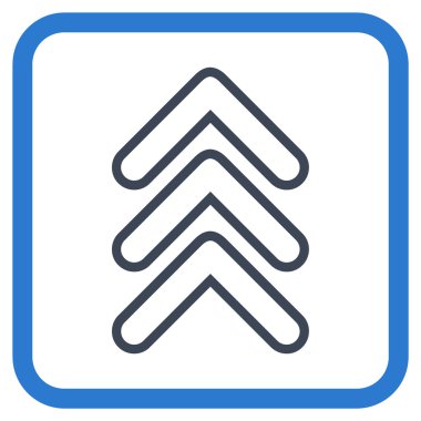 İşaretçi yukarı vektör simgesi bir çerçeve içinde üçlü