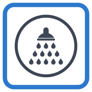 Duş vektör simgesi bir çerçeve içinde