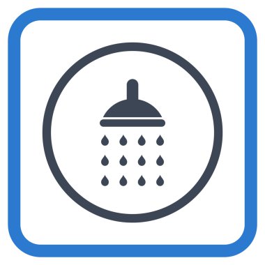 Duş vektör simgesi bir çerçeve içinde