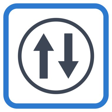 Dikey Çevir ok simge bir çerçeve içinde vektör