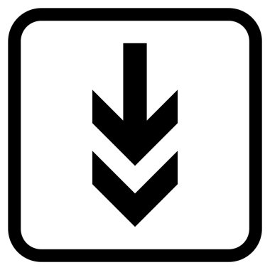 Vektör simgesi bir çerçeve içinde aşağı ok