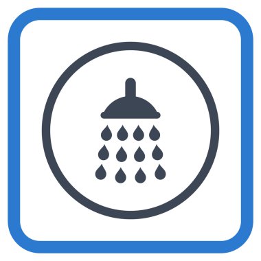 Duş vektör simgesi bir çerçeve içinde