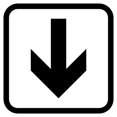 Vektör simgesi bir çerçeve içinde aşağı ok