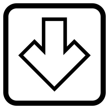 Vektör simgesi bir çerçeve içinde aşağı ok