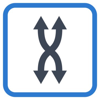 Shuffle okları dikey vektör simgesi bir çerçeve içinde