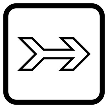 Ok sağ vektör simgesi bir çerçeve içinde