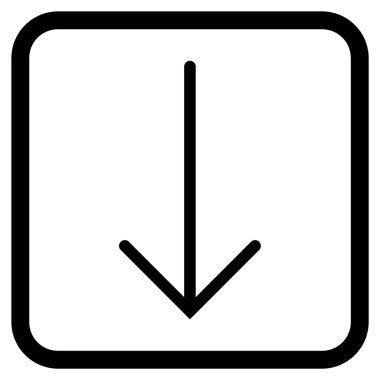 Vektör simgesi bir çerçeve içinde aşağı ok