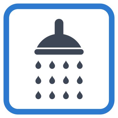 Duş vektör simgesi bir çerçeve içinde