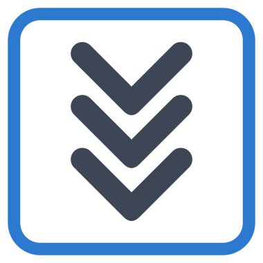 Vektör simgesi bir çerçeve içinde aşağı çift ok ucu