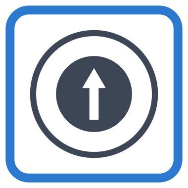 Bir çerçeve içinde yukarı yönlü ok vektör simgesi