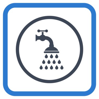 Duş musluk vektör simgesi bir çerçeve içinde