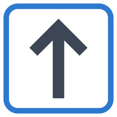 Bir çerçeve içinde yukarı ok vektör simgesi