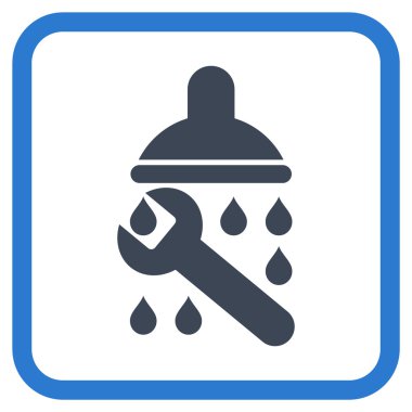 Duş sıhhi tesisat vektör simgesi bir çerçeve içinde