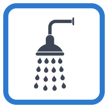 Duş vektör simgesi bir çerçeve içinde