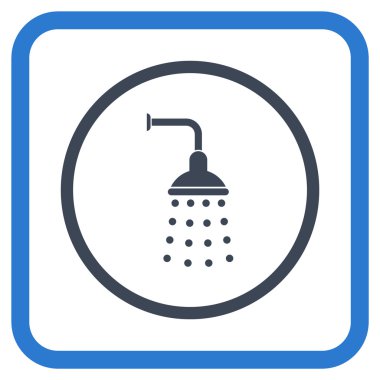 Duş vektör simgesi bir çerçeve içinde