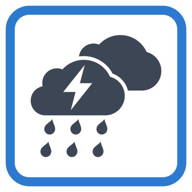 Fırtına bulutları vektör simgesi bir çerçeve içinde