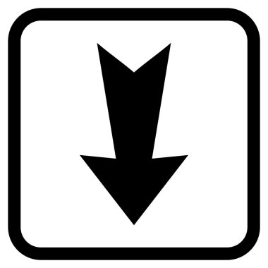 Vektör simgesi bir çerçeve içinde aşağı ok