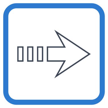 Doğru vektör simgesi bir çerçevede göndermek