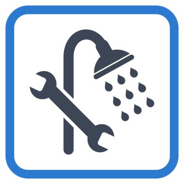 Duş sıhhi tesisat vektör simgesi bir çerçeve içinde