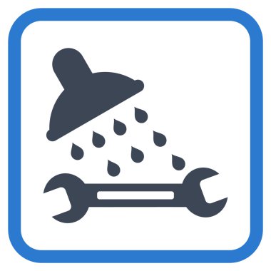 Duş sıhhi tesisat vektör simgesi bir çerçeve içinde