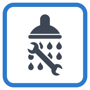 Duş sıhhi tesisat vektör simgesi bir çerçeve içinde