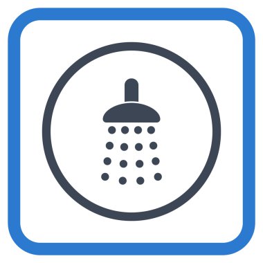 Duş vektör simgesi bir çerçeve içinde