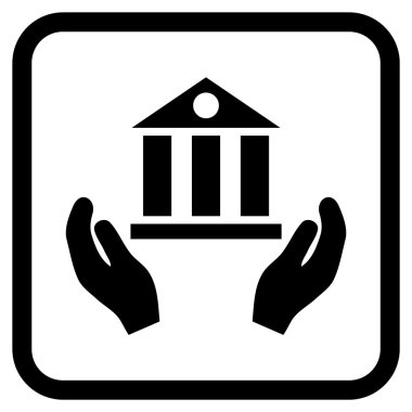 Banka hizmet vektör simgesi bir çerçeve içinde
