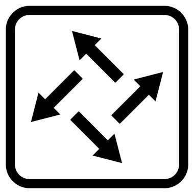 Santrifüj oklar bir çerçeve içinde simge vektör