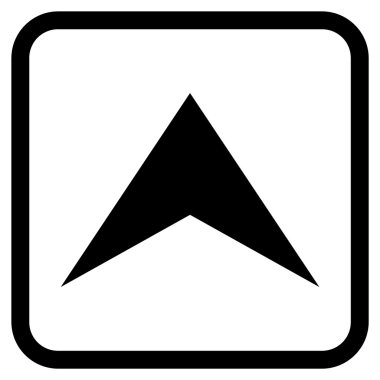 Vektör simgesi bir çerçeve içinde yukarı ok ucu